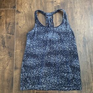 Athleta Gray Black Stretch Racer-Back Sports Bra Top Sz M